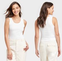 Women's Slim Fit Ribbed Shrunken Tank - Universal Thread White Size XXL.... - €7,59 EUR