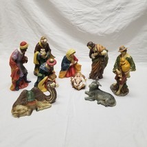 9 pc Large Grandeur Noel Porcelain Nativity Set Mary Joseph Jesus Shepherd Camel - £77.44 GBP