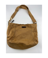 Vintage Fossil Crossbody Canvas Purse Hobo Bag Tan Brown Zip Pockets - $26.81