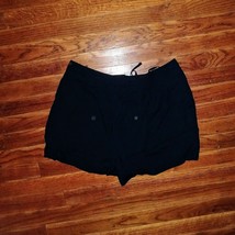 I Heart Ronson Shorts Black Women Pleated Size 10 Drawstring Pockets - $12.88