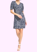 Tommy Hilfiger Short Sleeve Abstract Floral Shift Dress Sz: 12US Sky Cap... - $28.22