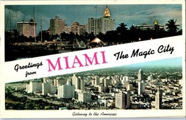 Greetings From Miami The Magic City Postcard Posted 1959 - £5.79 GBP