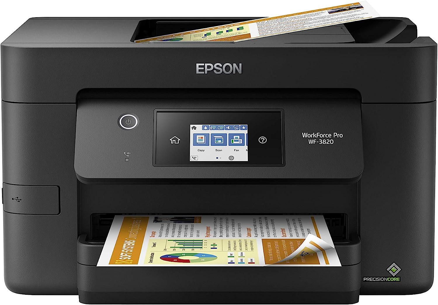 Black Epson Workforce Pro Wf-3820 Wireless Color Inkjet Multifunction Printer. - $168.97