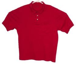 Lands End Pullover Polo Golf Shirt Mens M Short Sleeve Top Red Cotton Pullove... - £15.01 GBP