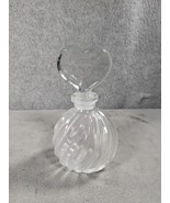 Vintage Crystal Perfume Bottle with Heart Stopper 18% Swirl Glass - £12.60 GBP