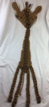 Vtg 1970s Macrame Giraffe Wall Hanging 48” Long Mid Century Retro Decor - £31.53 GBP