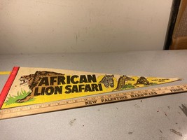 Vintage African Lion Safari Port Clinton Ohio Pennant - £14.94 GBP