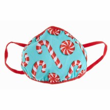 Kurt Adler Adult Christmas Teal Face Mask w/PEPPERMINT &amp; Candy Canes Large D3918 - £5.51 GBP