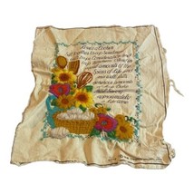 Loves Cooking Crewel MCM Retro Handmade Stitched Floral Cooking To Frame 14.5x16 - £29.78 GBP
