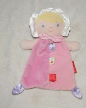 Fisher Price Pink Doll Baby Lovey Security Blanket 9&quot; Rattle Toy Tags Taggies - £23.34 GBP