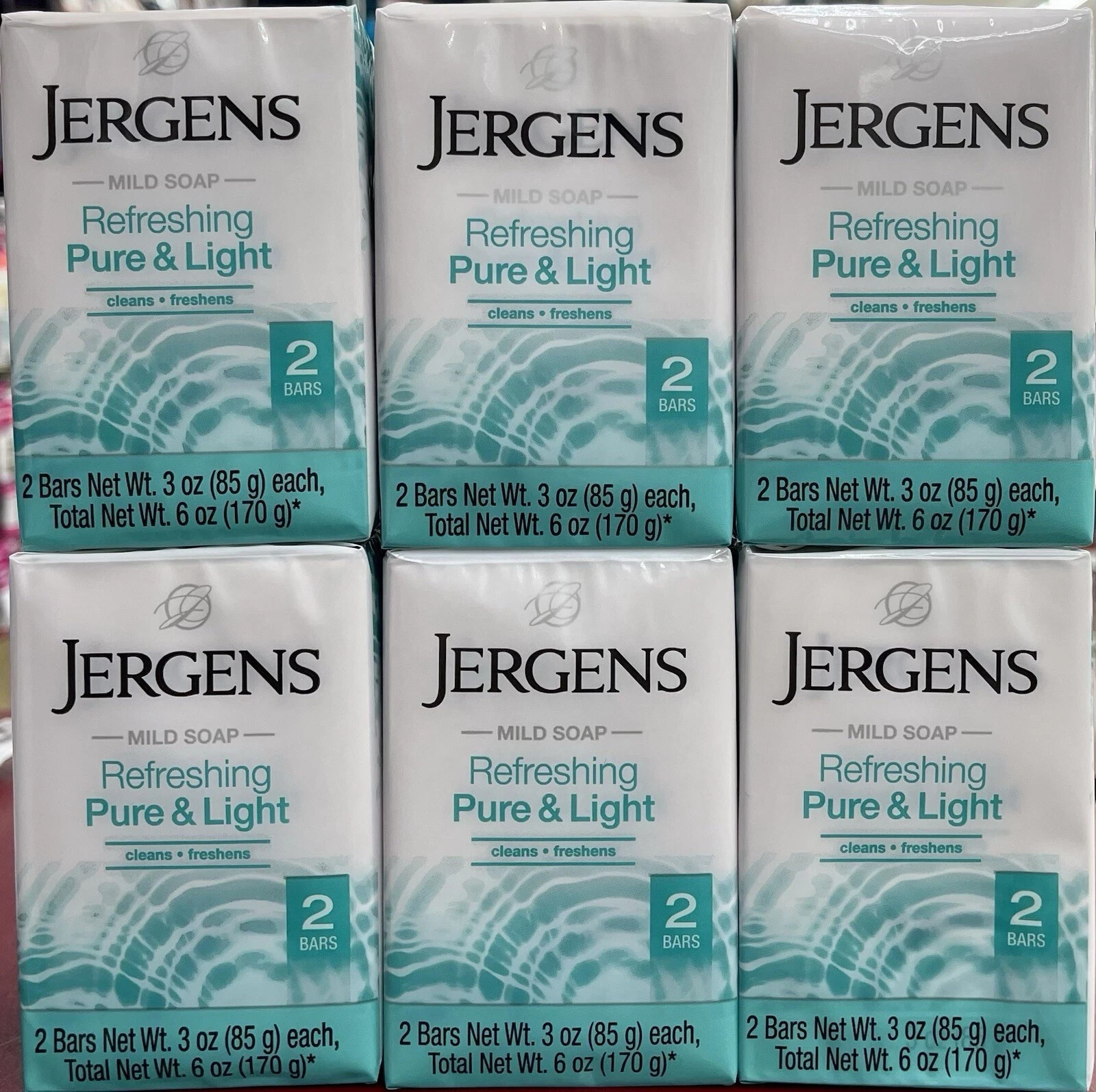 Jergens Mild Soap, Refreshing Pure And Light, 6x (2pks) 12 bars total 3 Oz - $39.48