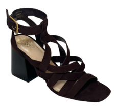 Vince Camuto Women Sutellie Block Heel Strappy Sandals Brown Suede Size 9.5 NEW - £27.65 GBP
