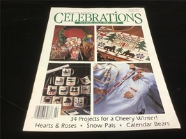 Celebrations To Cross Stitch and Crafts Magazine Winter 1993 Snow Pals, Bears - $12.00