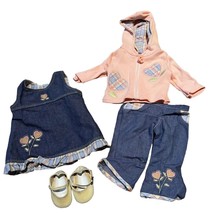 Bitty Baby American Girl Clothing Set Outfits Pink Plaid - £26.62 GBP