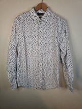 Men&#39;s Long Sleeve Button Up Shirt Small Lee White Birds All Over Print Bird - £10.99 GBP