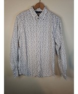 Men&#39;s Long Sleeve Button Up Shirt SMALL LEE White BIRDS ALL OVER PRINT Bird - £11.00 GBP