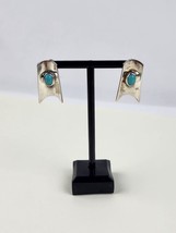 Vintage Taxco signed AAR sterling silver 925 turquoise earrings Concave ... - £38.94 GBP