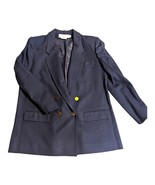 Vtg Evan Picone Womens Size 14 Navy Blue Wool Blazer Suit Jacket Saks 5t... - £31.13 GBP