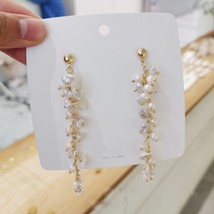MENGJIQIAO New Japan Korean Elegant Natural Freshwater Pearl Tassel Earrings For - £8.44 GBP