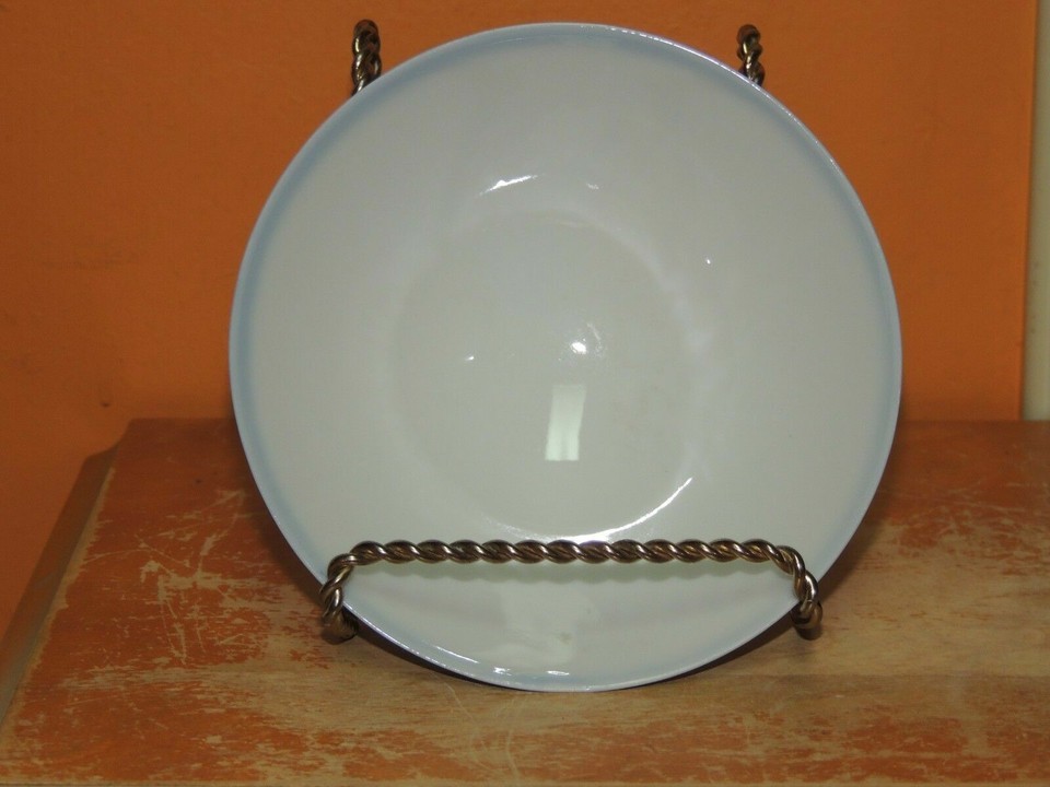Porcelain Bowl 4.5" White w Cobalt Blue bamboo design hand painted made Japanese Item image 6