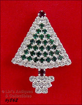 Eisenberg Ice Green and Clear Rhinestones Christmas Tree Pin (#J862) - $38.00