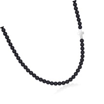 6mm Crystal Beaded Cross Necklace for Men - £72.47 GBP