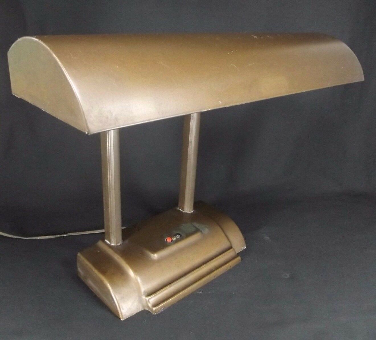Industrial lamp desk double goose neck antique art deco VINTAGE OFFICE - $68.99