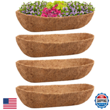 Riare 4-Pack 30" Trough Coco Coir Liners for Planters - Pre-Formed Coconut - $37.25