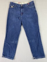 Vintage Marc Ecko Jeans 38x33 Blue Distressed Baggy 5th Anniv Limited Ed Tag 42 - £23.30 GBP