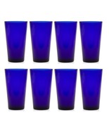 Drinking Glasses Set Of 8 Barware Tumblers Highball Water Cobalt Blue Co... - £42.03 GBP