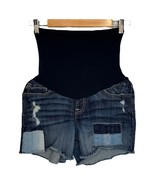 A Pea In The Pod Maternity Vigoss Patchwork Distressed Denim Jean Shorts... - $32.48 CAD
