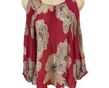 Melissa Paige Blouse Cold Shoulder  women Floral Bell Sleeve Top Magenta XS - £4.63 GBP