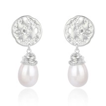 Freshwater Pearls Drop Earrings 925 Sterling Silver Pendientes Elegant New Jewel - £58.25 GBP