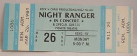 NIGHT RANGER - VINTAGE 1984 UNUSED WHOLE CONCERT TICKET - $15.00