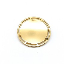 Monet Polished Circle Brooch, Vintage Gold Tone Lapel or Scarf Pin - £22.17 GBP