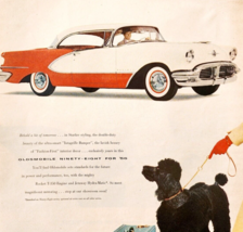 1956 Oldsmobile 98 Holiday Coupe Advertisement Automobilia Poodle DWJJ10 - €25,75 EUR