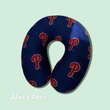 Rare Philadelphia Phillies Travel Neck Pillow MLB Baseball Red Blue Airp... - $9.90