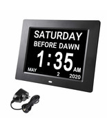 Large Digital Lcd Day Clock Dementia Week Date Calendar 8-Alarm Time - $91.99