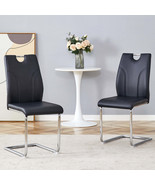 Black PU Dining Chairs Set of 2 - €104,88 EUR