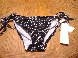 N43 NWT Macy&#39;s Michael Kors Black White Dots SIZE S Bikini Bottom MSRP $52 - $19.35