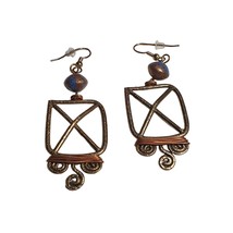 Metal Boho Wire Bead Artisan Vintage Earrings Womens Jewelry Fashioin Costume - $14.03