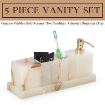 Bey Berk Vanity 5 Piece Marble Green Onyx Set - $179.95