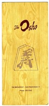The Osho Japanese Restaurant Menu 760 Broadway San Francisco California 1950&#39;s  - £23.71 GBP