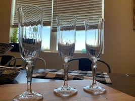 Champagne crystal flute glasses set of 3 - £22.49 GBP