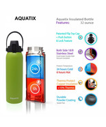 New Aquatix Lime Insulated FlipTop Sport Bottle 32 oz Pure Stainless Steel - $40.12 CAD