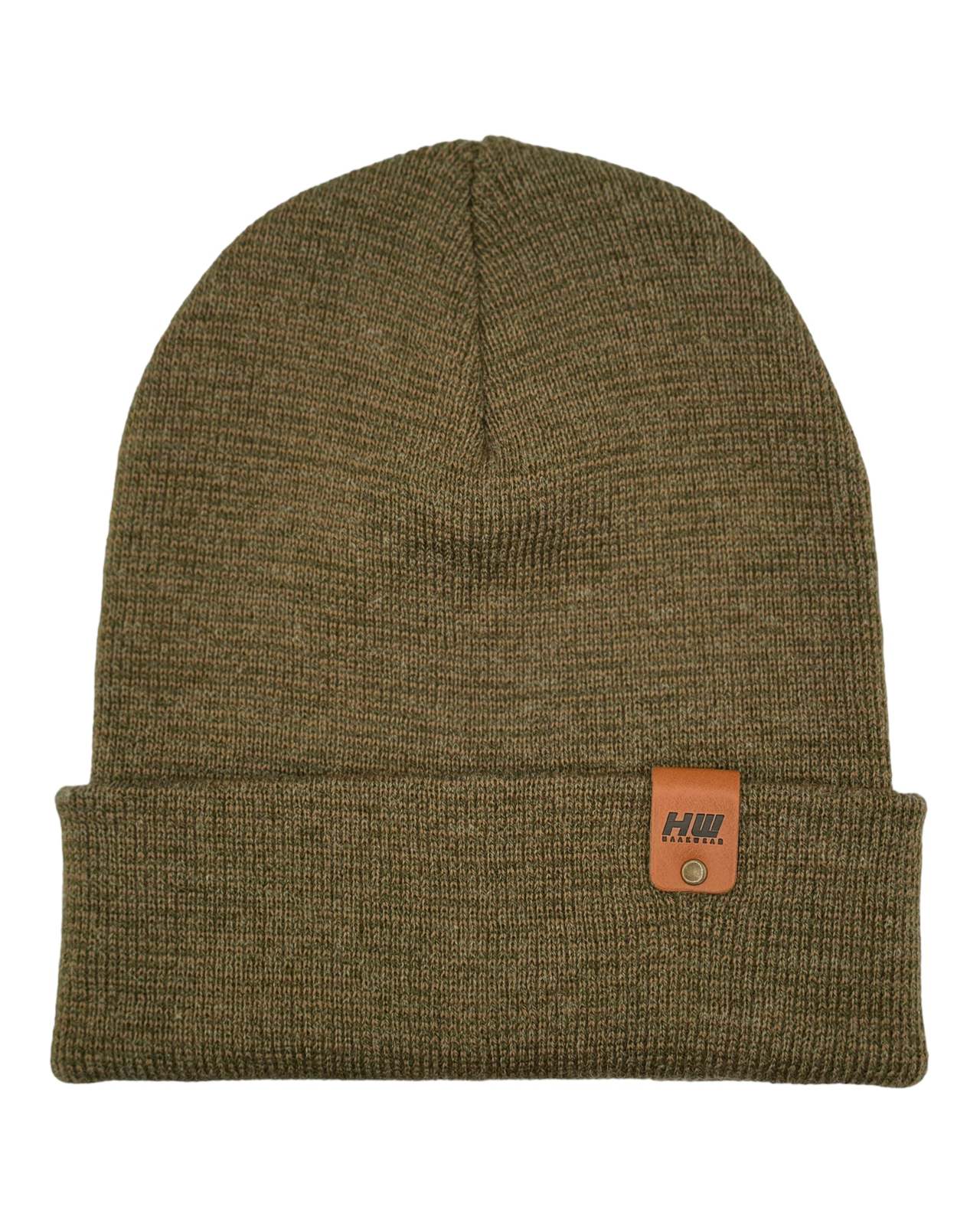 HAAKWEAR Classic  Fusion Cuffed Beanie - Brown / Green, Made in USA - $29.00