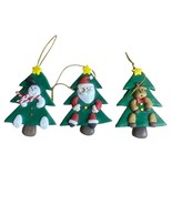 Lot of 3 Foam Christmas Tree Decorations Santa, Snowman, Reindeer 3.25&quot; ... - $9.50