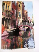 Martin Roberts &quot;Canal With Reflections&quot; Hand Signed Lithograph Venice Italy Art - $29.69