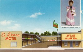 Vintage Unposted Post Card &quot;El Donna Motel&quot; Lamar, Colorado - £11.91 GBP