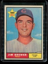 Vintage 1961 Topps Rookie Baseball Trading Card #317 Jim Brewer Chicago Cubs - £6.56 GBP